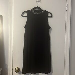 TIANA B. Peal Mock Collar Jeweled Neck Sleeveless Dress 12
